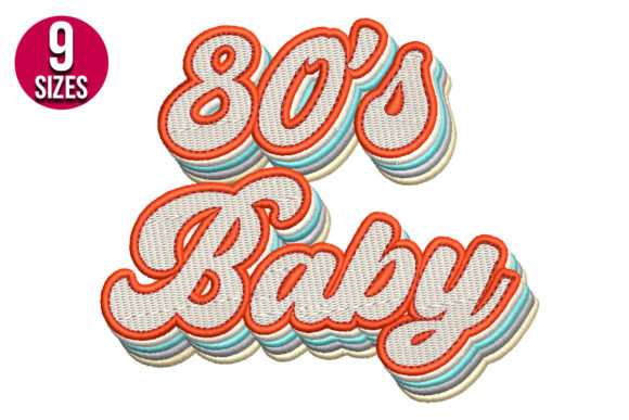 80s Baby Embroidery Design