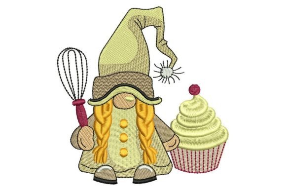 Cupcake Gnome Embroidery Design