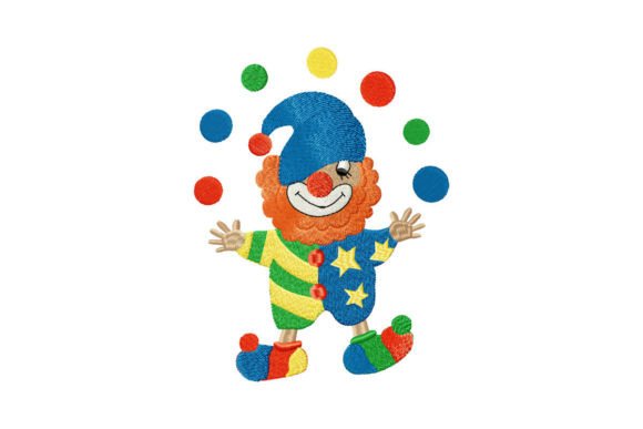 Funny Gnome Clown Embroidery Design